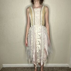 Chasing Fireflies Pink White Lace Pixie Fairy Dress Up Costume Girls Size 14